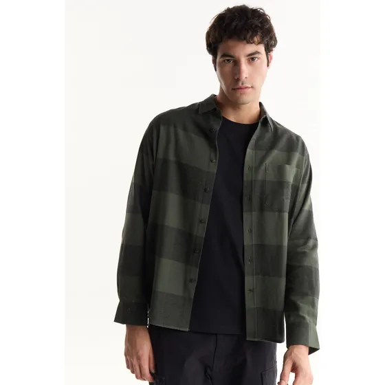 Camisa Verde Oscuro A Cuadros Con Bolsillo Equus Zaragoza