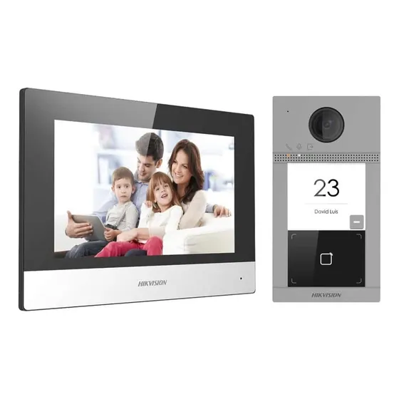 Portero Visor Hikvision Wifi Camara Ip Fhd 16gb Ds-kis604-p Color Gris