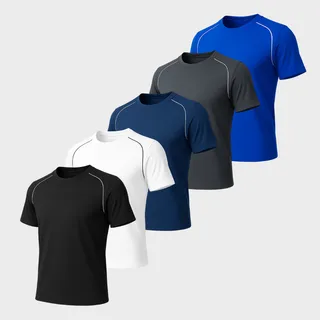 Kit 5 Camiseta Masculina Dry Fit Pro Academia Treino Fitness Kit 5 Camiseta Masculina Dry Fit Pro Academia Treino Fitness
