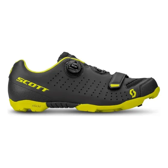 Sapatilha Ciclismo Scott Comp Boa Mtb Preto Fosco E Amarelo