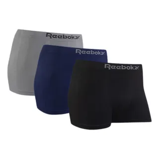 Kit 3 Cuecas Boxer Masculina Reebok Sem Costura Microfibra Kit 3 Cuecas Boxer Masculina Reebok Sem Costura Microfibra