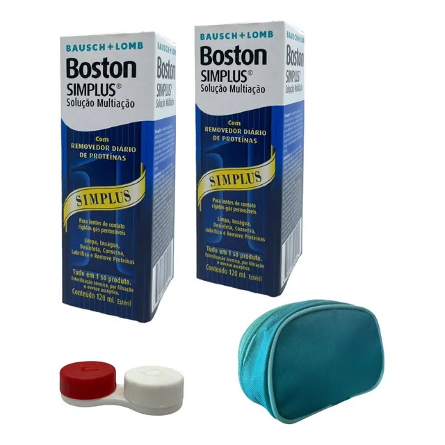 2 Boston Simplus 120 Ml Multiação Lentes Rígidas + Brindes