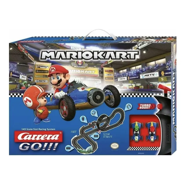 Pista Mario Kart Carrera Go 5.3 Mts Mario Y Luigui Color Rojo