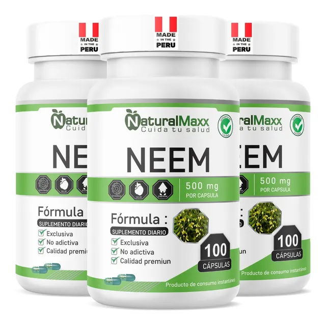 Pack 3 Neem Capsulas 100  Vegetales Organico Naturalmaxx