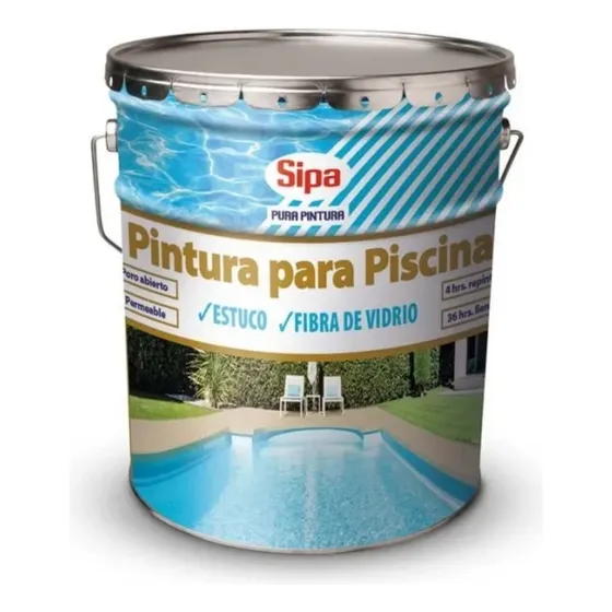 Pintura Piscina 1 Tineta Celeste Caucho Clorado Sipa-mimbral