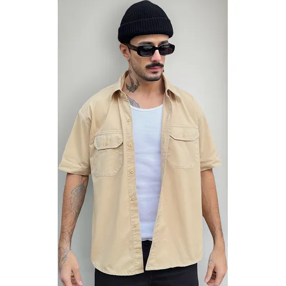 Camisa Workshirt Mecânico Custom Barbearia Harley Oversized