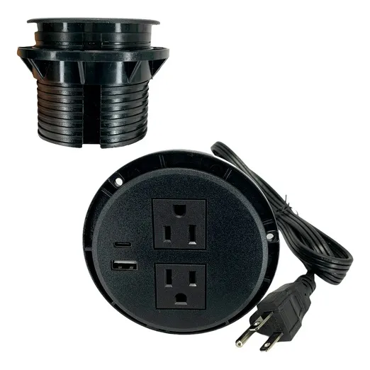 Toma Doble Para Escritorio Usb Y Tipo C