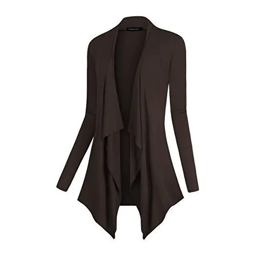 Coco Urbano Mujer Drape Frente Abierto Cardigan Manga Bk3m3