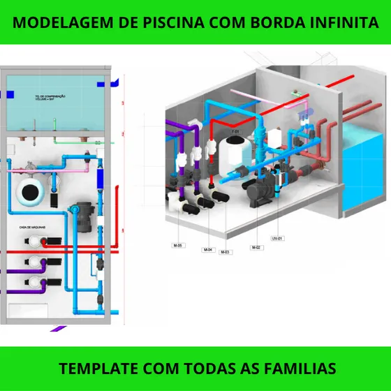 Revit Template  Hidráulica De Piscina  Com Aulas