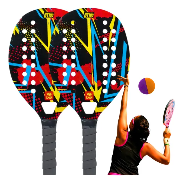 Kit 2 Raquetes De Beach Tennis Com Bolinha Praia Original