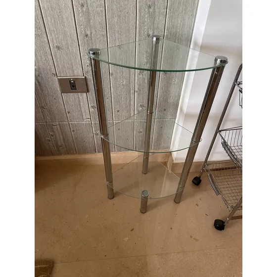 Repisa Esquinero De Vidrio De 3 Niveles, Impecable