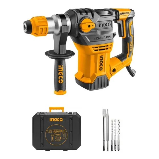 Rotomartillo electroneumático Ingco Industrial RH150028 amarillo frecuencia de 50Hz/60Hz con 1.5kW de potencia 220V