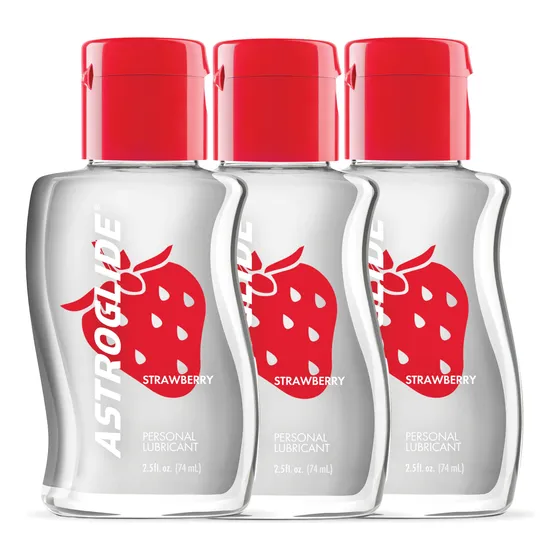 Kit X 3 Lubrica Gel Intimo Unisex Astroglide Sabor Frutilla