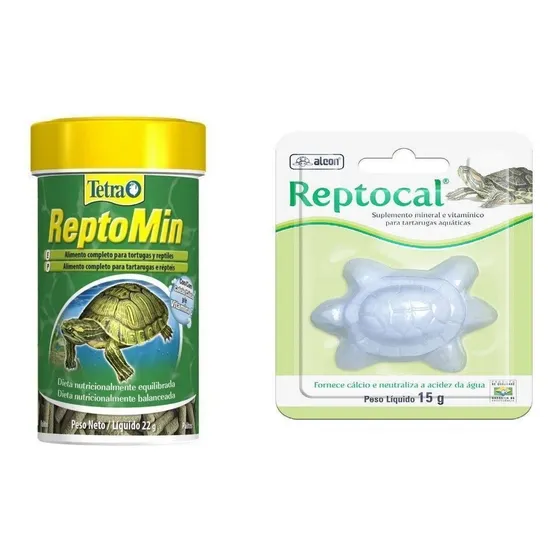 Kit Para Répteis Tetra Reptomin 22g + Alcon Reptocal 15g