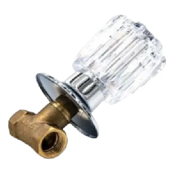 Llave Ducha Individual Pomo Cristal Tuberia Bronce