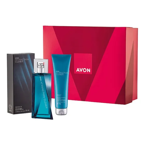 Presente Avon Attraction Especial Para Ele - Closer Deo Parfum + Shampoo Cabelo E Corpo