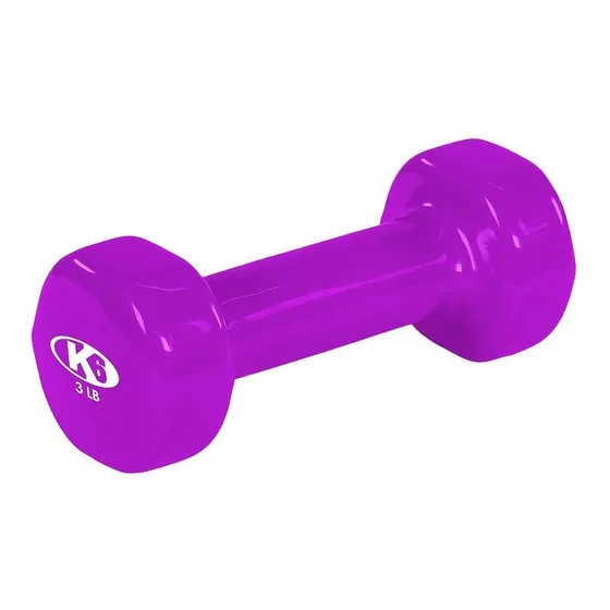 Mancuerna Pesas Gym Ejercicios Mango Vinil 3lb K6 Fitness