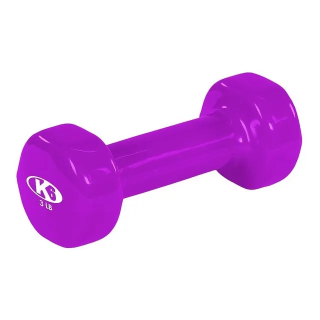 Mancuerna Pesas Gym Ejercicios Mango Vinil 3lb K6 Fitness
