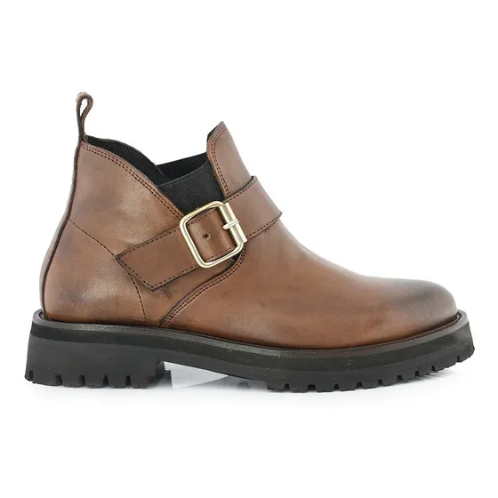 Botineta Cuero Mujer Briganti Botitas Moda Goma Mcbo25018