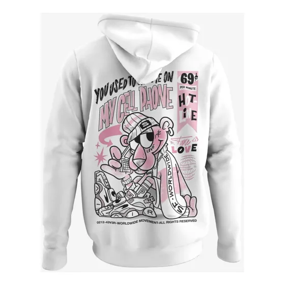 Canguro Hoodie Unisex Estampado Pantera Rosa