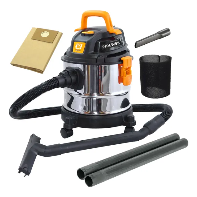Aspiradora Sopladora 1400w 15l Polvo Agua Auto Acero Inox