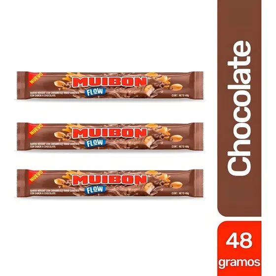 Pack 3 Barras Nougat Maní Y Caramelo Sabor A Chocolate 48gr