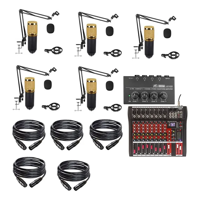 Setup Mesa Interface  Audio +  Microfone  Braço Articulado