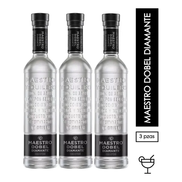 Pack De 3 Tequila Maestro Dobel Diamante 700ml