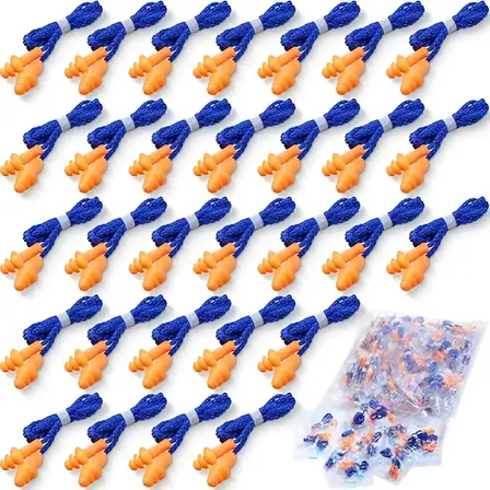 Tapones Auditivos Industriales Antiruido Kit 30pcs Con Cordó