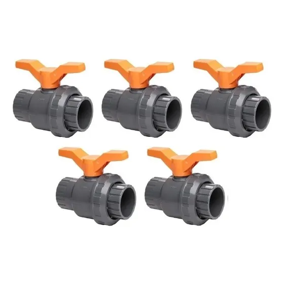 Kit De 5 Valvula Esferica Pvc Soldable 40mm Tigre Piscina