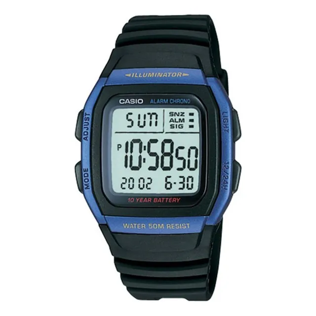 Reloj Casio Digital W-96h-2a Crono 1/100 - Alarma Local