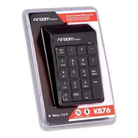Teclado Numerico Argom Tech Kb76 80cm 2.6 Ft Usb