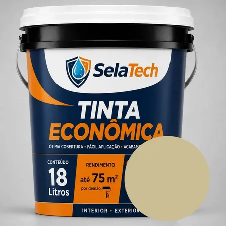 Tinta Econômica 18l Acrílica Fosca Selatech Areia