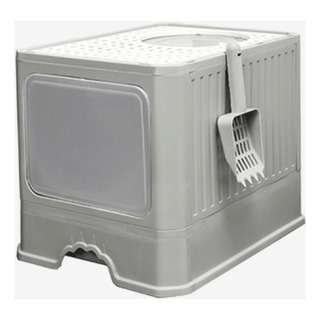 Caja De Arena Plegable Portátil Para Gatos Filtro Sanitario Color Gris Caja De Arena Plegable Portátil Para Gatos Filtro Sanitario Color Gris