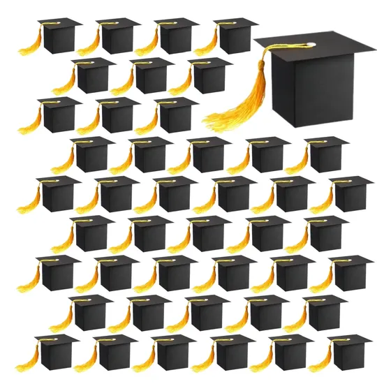 Caixa De Doces Em Forma De Chapéu De Formatura De 50 Unidade