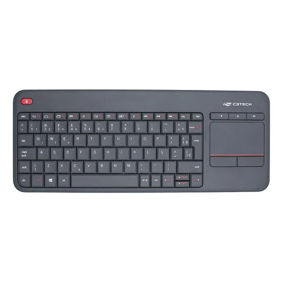 Teclado Wireless C3tech K-wt200bk Touchpad Smart Tv