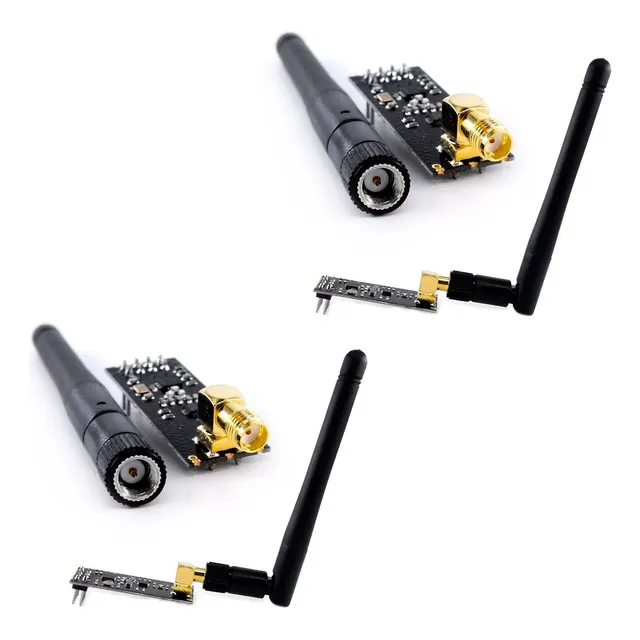 2 Pzas Nrf24l01 Transceptor 2.4ghz Con Antena 1000 Metros