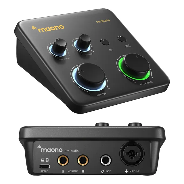 Interfaz de Audio USB Maono PS22 Lite 24 bits/192 kHz XLR para PC, Podcast y Streaming