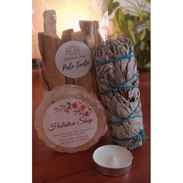 Kit Energético Salvia Palo Santo Y Jabón Sal 52g