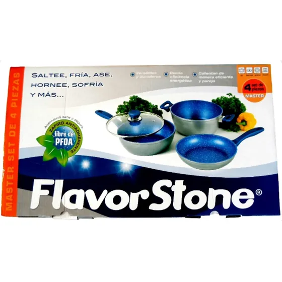 Flavor Stone Sartenes Antiadherente Olla + Tapa + Receta Usa