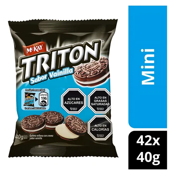 Galleta Sandwich Triton® Mini Vainilla 40g Pack X42