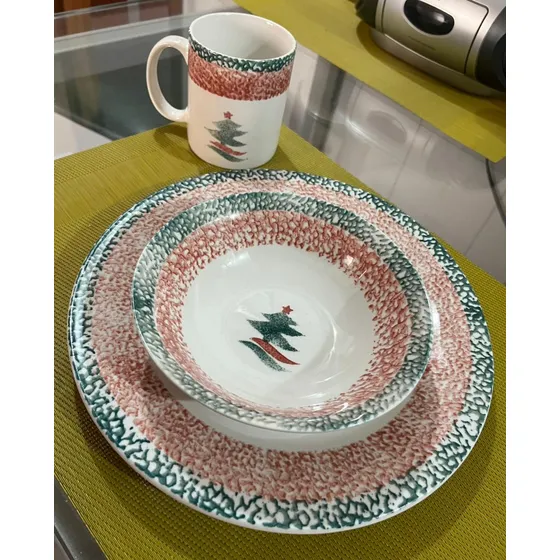Vajilla Navideña En Porcelana, 24 Piezas