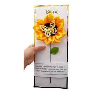 Girasol Eterno Grande De Listón Shrek Hecho A Mano Girasol Eterno Grande De Listón Shrek Hecho A Mano