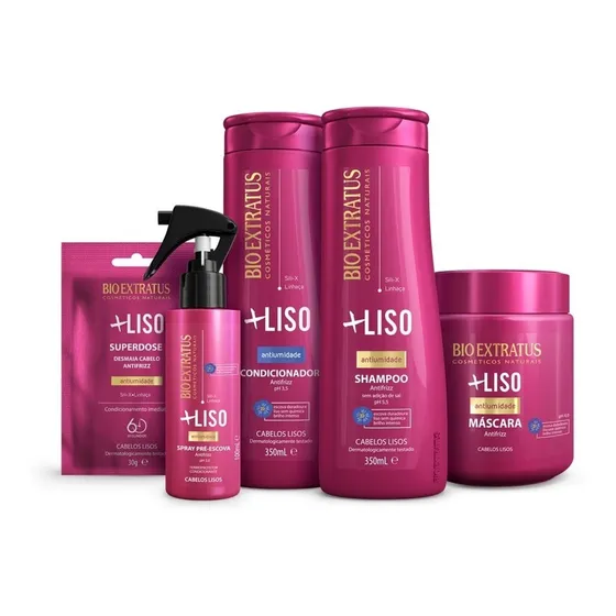 Mais Liso Bio Extratus Cabelos Até 3x + Liso Kit Completo