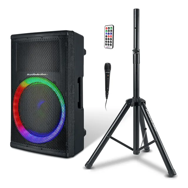 Bafle De 15puLG Con Aro Rgb Audiobahn Forte15 Color Negro