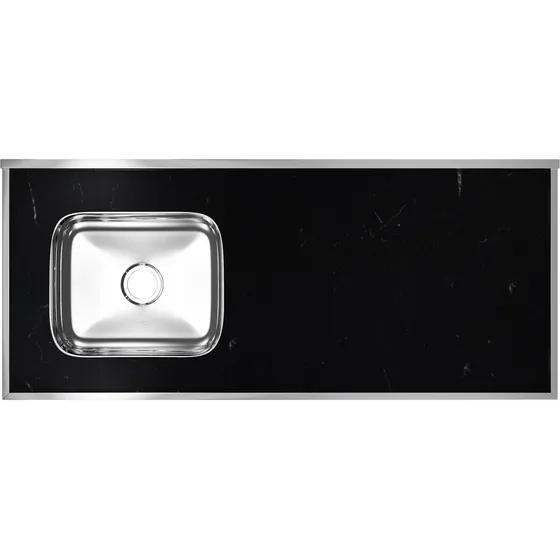 Pileta Acero Inoxidable Mesada Concreto 120cm Negro Forminox