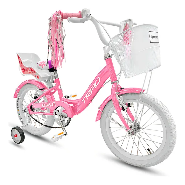 Bicicleta Niña Urbana R16 Vintage Infantil Con Accesorios Color Rosa Tamaño Del Cuadro 16