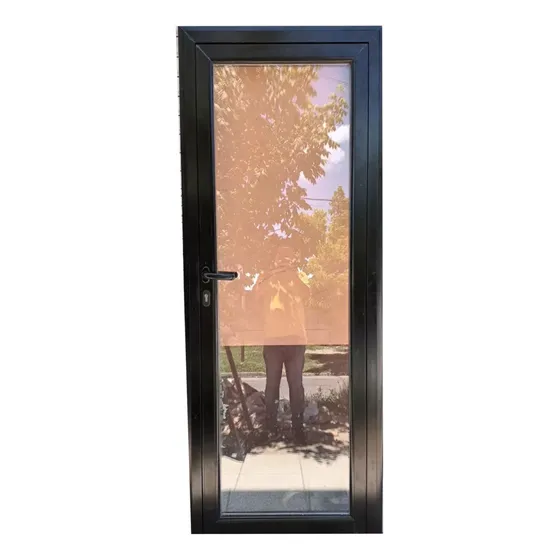 Puerta Modena Pesada 90x200 Vidrio Entero 3+3  Negro Fabrica