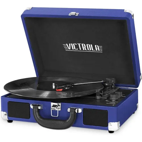Tornamesa Bluetooth Bocinas Maletin Vintage Tocadiscos Vinyl