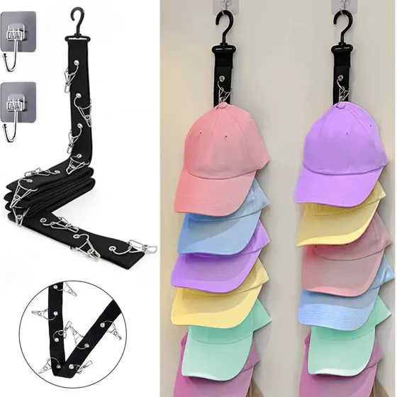 Organizador Colgante Gorras De Sujeta Por Grapa Y Pinza 2pc